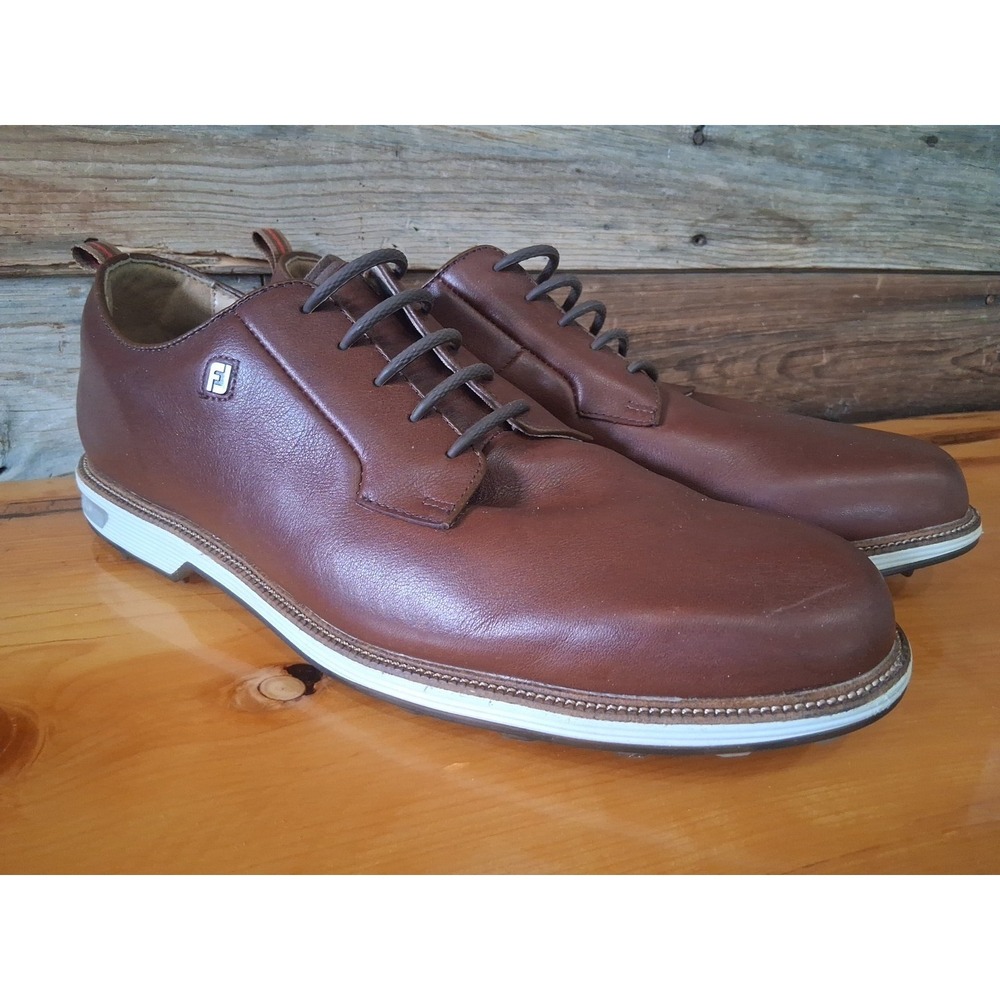 FootJoy Men's DryJoys Premiere Series Golf Shoes Brown  Leather, Size 14